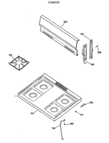 02 - Cooktop parts for Ge Range RGB524PV2WH from AppliancePartsPros.com