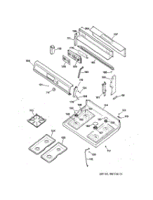 02 - Control Panel & Cooktop parts for Ge Range RGB745BEA1WH from AppliancePartsPros.com