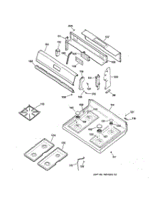 02 - Control Panel & Cooktop parts for Ge Range RGB535BEA1AD from AppliancePartsPros.com
