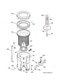 03 - Tub, Basket & Agitator parts for Ge Washer VBXR1060V1WW from AppliancePartsPros.com