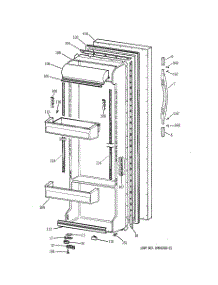 02 - Fresh Food Door parts for Ge Refrigerator CSX25DPBAWW from AppliancePartsPros.com