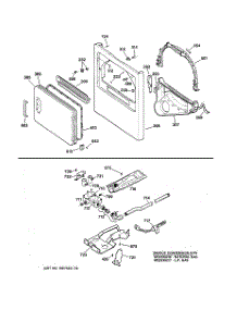 03 - Front Panel, Door, Gas Valve & Burner Asm. parts for Ge Dryer NVLR333GV0WW from AppliancePartsPros.com