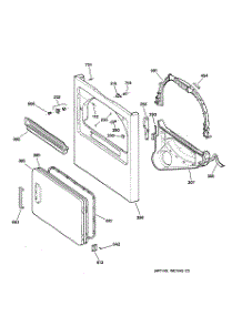 03 - Front Panel & Door parts for Ge Dryer NJLR473EV0AA from AppliancePartsPros.com