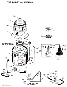 02 - Tub, Basket And Agitator parts for Ge Washer WWA7060VCL from AppliancePartsPros.com