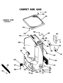 02 - Cabinet Asm. (Gas) parts for Ge Dryer DLL1550ABL from AppliancePartsPros.com