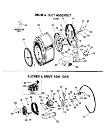 03 - Drum & Duct Assembly parts for Ge Dryer DLL1550ABL from AppliancePartsPros.com