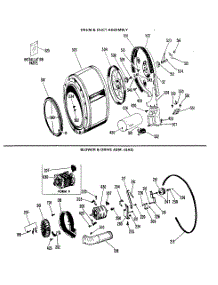 04 - Drum & Duct Assembly parts for Ge Dryer DLL1550BBL from AppliancePartsPros.com
