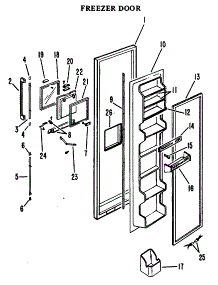 02 - Freezer Door parts for Ge Refrigerator CSF24KMC from AppliancePartsPros.com