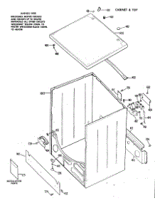 03 - Cabinet & Top parts for Ge Dryer DLB1250BBL from AppliancePartsPros.com