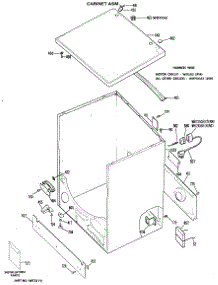 02 - Cabinet Asm. parts for Ge Dryer DLL1550BDL from AppliancePartsPros.com