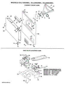04 - Cabinet Front Asm. parts for Ge Dryer DLL1550BEL from AppliancePartsPros.com