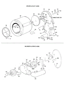 03 - Drum & Duct Asm. parts for Ge Dryer DLL1550BFL from AppliancePartsPros.com