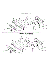 02 - Backsplash Asm. parts for Ge Dryer DLB2450BEL from AppliancePartsPros.com
