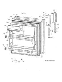 02 - Fresh Food Door parts for Ge Refrigerator CTX18DIBLRWW from AppliancePartsPros.com