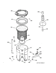 03 - Tub, Basket & Agitator parts for Ge Washer VBSR2080W0WW from AppliancePartsPros.com