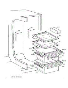 04 - Fresh Food Shelves parts for Ge Refrigerator CSX25MRCBAA from AppliancePartsPros.com