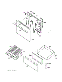 03 - Door & Drawer Parts parts for Ge Range RB525C1WH from AppliancePartsPros.com