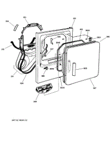 02 - Front Panel & Door parts for Ge Dryer NBXR453GV1WW from AppliancePartsPros.com