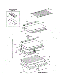 04 - Shelves parts for Ge Refrigerator CTX18GACDRWW from AppliancePartsPros.com