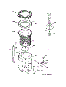 03 - Tub, Basket & Agitator parts for Ge Washer WCXR1070A1WW from AppliancePartsPros.com