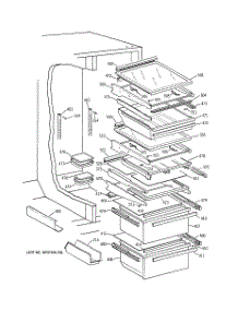 05 - Fresh Food Shelves parts for Ge Refrigerator TFX27PFSNBB from AppliancePartsPros.com