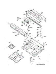 02 - Control Panel & Cooktop parts for Ge Range RGB745BEA3AD from AppliancePartsPros.com