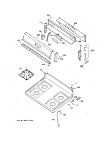 02 - Control Panel & Cooktop parts for Ge Range RGB528BEA2WH from AppliancePartsPros.com