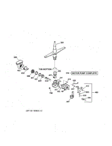 03 - Motor-Pump Mechanism parts for Ge Dishwasher HDA3200F00WW from AppliancePartsPros.com