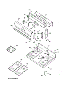02 - Control Panel & Cooktop parts for Ge Range RGB532BEA4CT from AppliancePartsPros.com