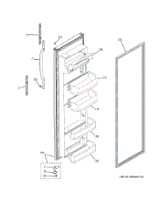02 - Fresh Food Door parts for Ge Refrigerator HST22IFPDWW from AppliancePartsPros.com