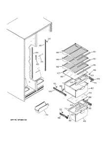 08 - Fresh Food Shelves parts for Ge Refrigerator HST20DBMDWW from AppliancePartsPros.com