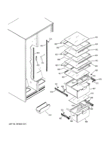07 - Fresh Food Shelves parts for Ge Refrigerator RSG20IDMCFWW from AppliancePartsPros.com