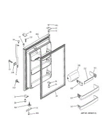 02 - Fresh Food Door parts for Ge Refrigerator HTS22GBMBRCC from AppliancePartsPros.com