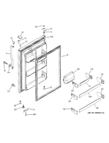 02 - Fresh Food Door parts for Ge Refrigerator HTS22GBPARWW from AppliancePartsPros.com