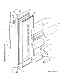 02 - Fresh Food Door parts for Ge Refrigerator PSS23MGSAWW from AppliancePartsPros.com