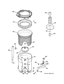 03 - Tub, Basket & Agitator parts for Ge Washer VBXR1090DBWW from AppliancePartsPros.com