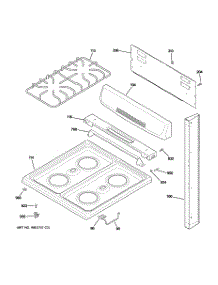 02 - Control Panel & Cooktop parts for Ge Range RGA724PK1WH from AppliancePartsPros.com