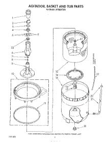 04 - Agitator Basket And Tub parts for Whirlpool Washer LA7680XTG0 from AppliancePartsPros.com