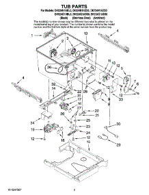 02 - Tub Parts parts for Whirlpool Dishwasher DK524N1ASS0 from AppliancePartsPros.com