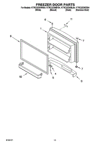 07 - Freezer Door Parts parts for Kitchenaid Refrigerator KTRC22EMSS04 from AppliancePartsPros.com
