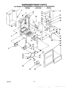 09 - Dispenser Front parts for Kitchenaid Refrigerator KTRS22QAWH00 from AppliancePartsPros.com
