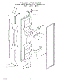 06 - Freezer Door parts for Kitchenaid Refrigerator KSRP22QDWH01 from AppliancePartsPros.com