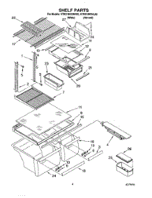 03 - Shelf parts for Kitchenaid Refrigerator KTRD18KDWH00 from AppliancePartsPros.com