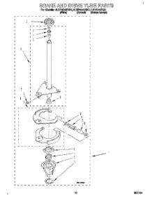 08 - Brake And Drive Tube parts for Whirlpool Washer 8LSP6244BW0 from AppliancePartsPros.com