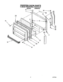03 - Freezer Door parts for Kitchenaid Refrigerator KTRC20KAAL02 from AppliancePartsPros.com