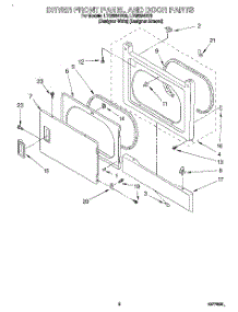 02 - Dryer Front Panel And Door parts for Whirlpool Washer Dryer Combo LTG6234DQ0 from AppliancePartsPros.com