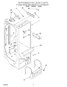 02 - Refrigerator Liner parts for Kitchenaid Refrigerator KSRP22QDWH01 from AppliancePartsPros.com