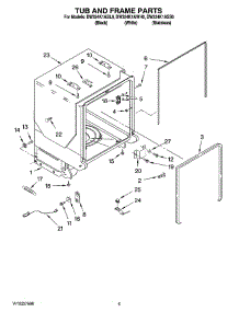 05 - Tub And Frame Parts parts for Whirlpool Dishwasher DW324K1AWH0 from AppliancePartsPros.com