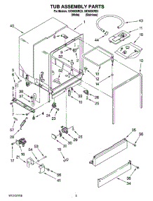 03 - Tub Assembly Parts parts for Whirlpool Dishwasher IUD6000RS3 from AppliancePartsPros.com