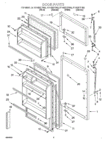 02 - Door parts for Whirlpool Refrigerator RT14BKXFW02 from AppliancePartsPros.com